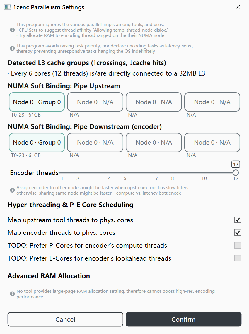 Parallelism Setting Window