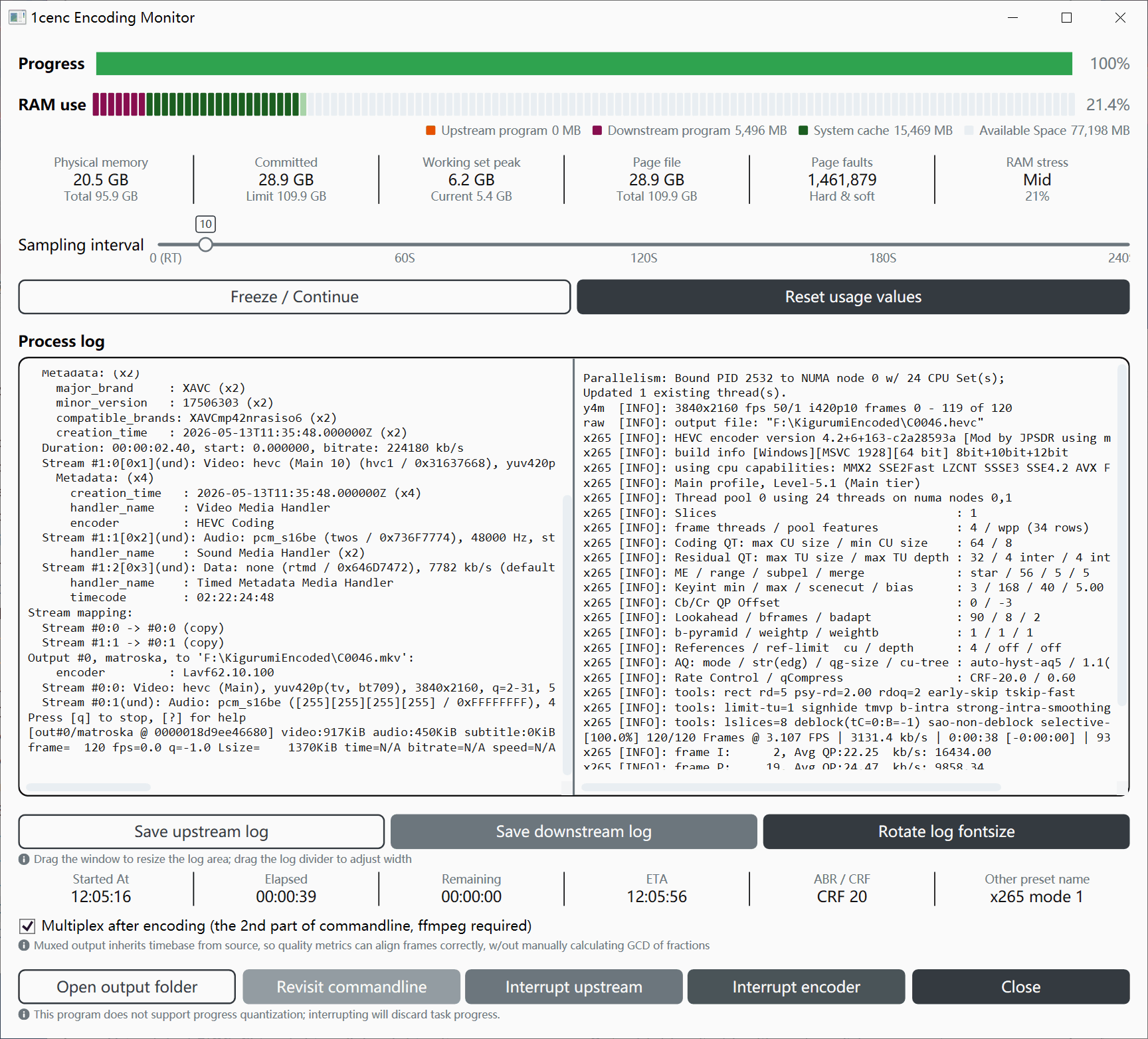 Encoding Monitor Window